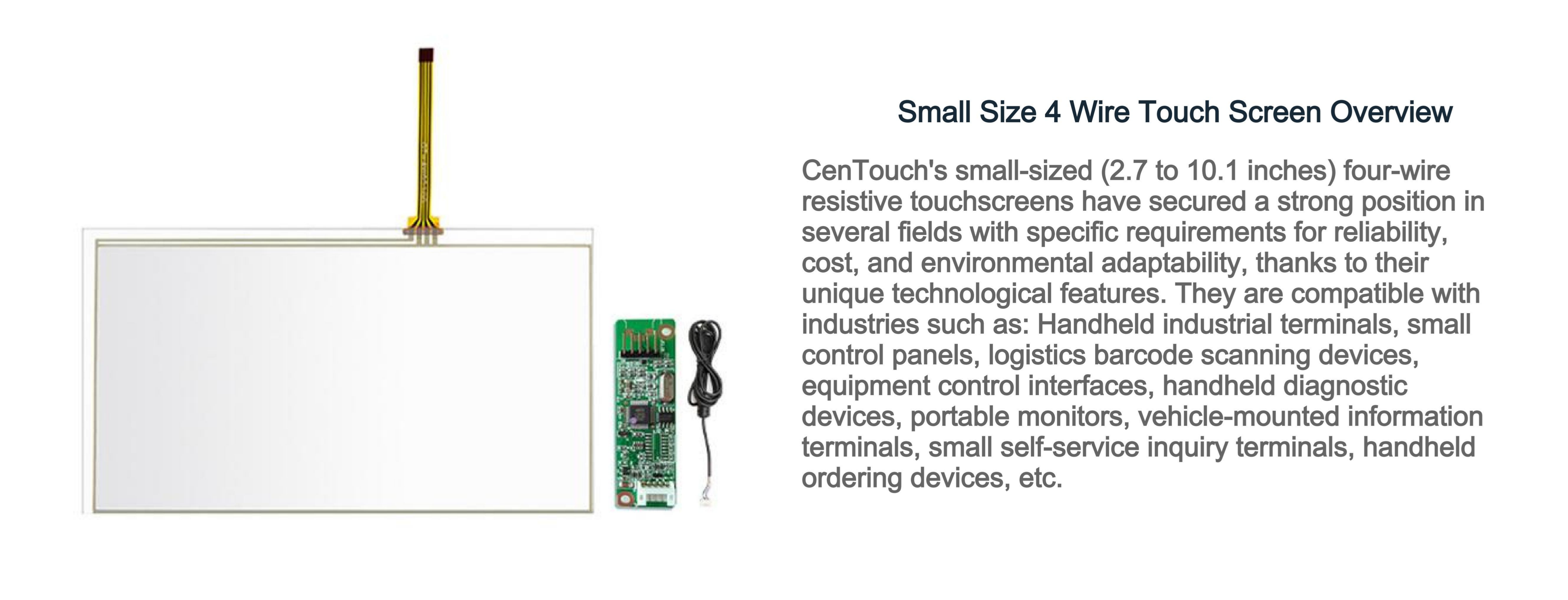 Resistive Touch Screen 2.7 to 10.1 Inches(4 Wire)